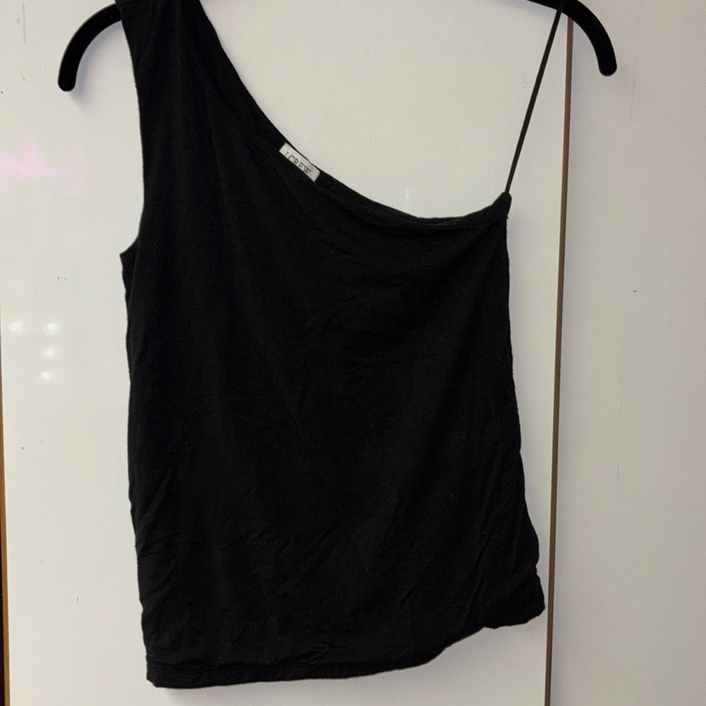 Black j crew one shoulder top